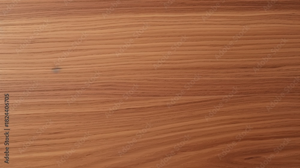 Naklejka premium A close-up view of a smooth, polished wooden surface showcasing beautiful grain patterns and warm earthy tones.