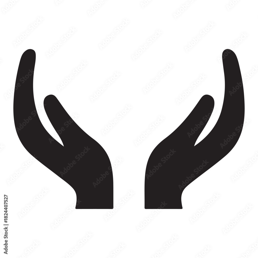 Obraz premium protecting hands icon vector