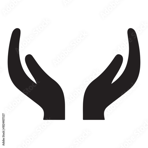 protecting hands icon vector