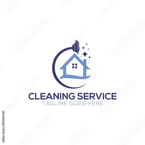 Home cleaning service logo design