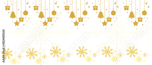 golden christmas topper frame & snowflakes