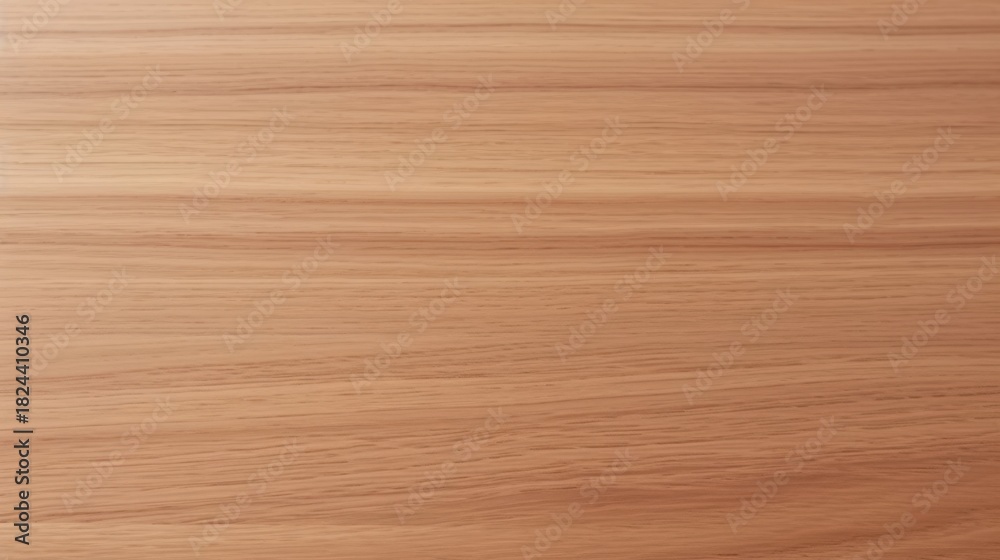 Naklejka premium A smooth, light brown wooden surface with fine, parallel grains, showcasing natural texture and color variations.
