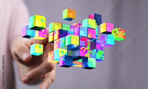 Abstract image of a hand in...