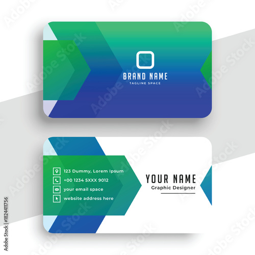 stylish blue personal business card template