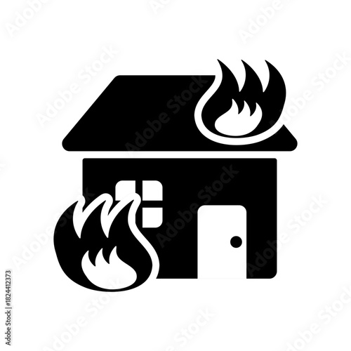 住宅の火事マークイラスト