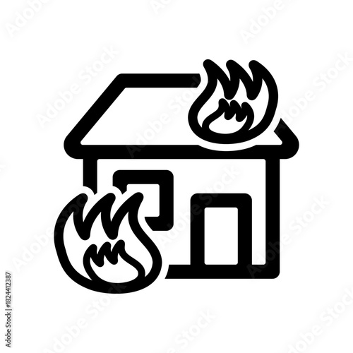 建物火災のアイコン素材