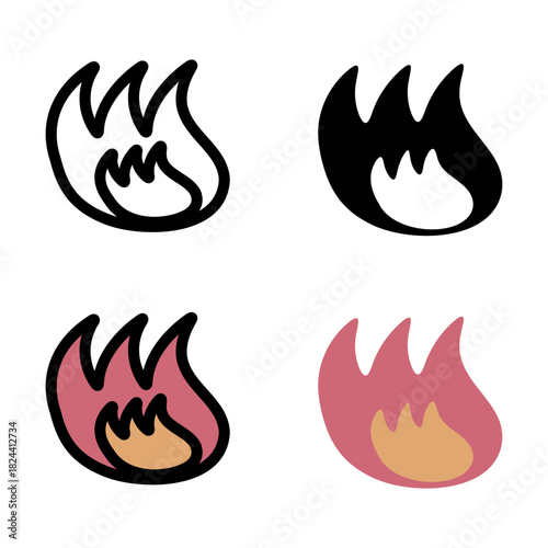 発火イメージの炎アイコンセット