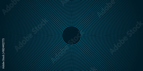 Dark green abstract background with dynamic glowing circle lines. Minimalist and modern background concept for covers, banners, brochures, presentations and certificates. EPS. 3