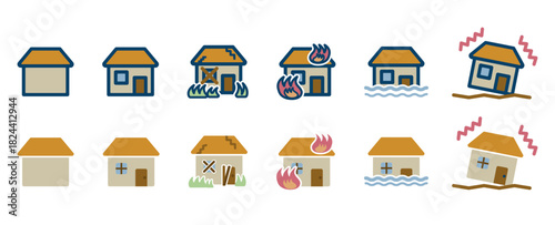 家に起こるトラブルをまとめたアイコン