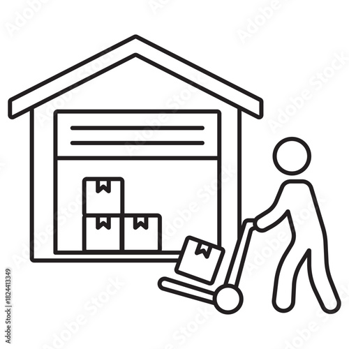 Warehouse icon, Warehouse Worker, Inventory Handler, Logistics Staff, Stock Coordinator, vector