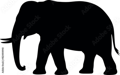 Black elephant silhouette animal mammal
