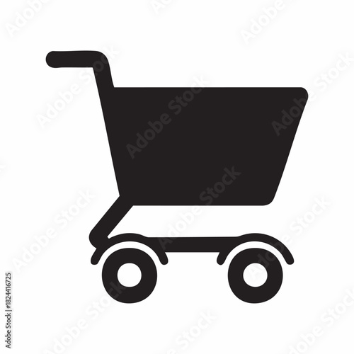 Black shopping cart icon