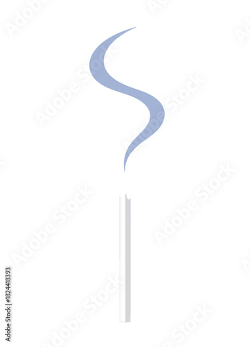 Lit Matchstick with Curling Smoke