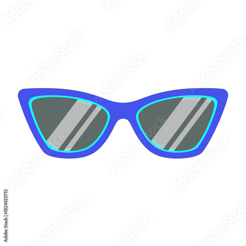 Stylish Blue and Teal Cat-Eye Sunglasses with Reflective Lenses