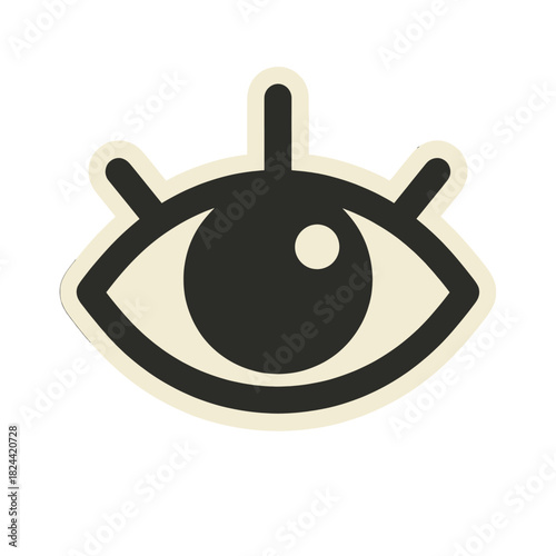 Stylized Eye Icon with Antenna Design