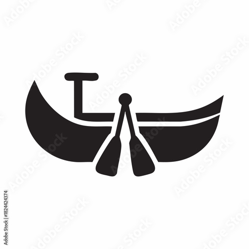 Canoe and paddle icon
