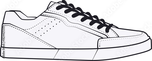 Flat color low-top sneaker illustration, smooth shapes, modern streetwear style, clean vector shading, bold minimal palette.