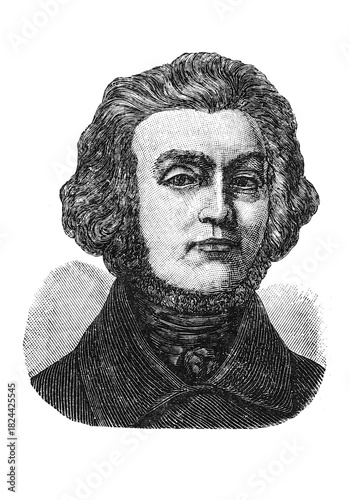 Canvastavla Adam Mickiewicz, 1798 - 1855, Polish national poet, political activist and leadi