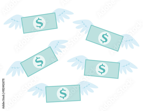 お金のイラスト　お札　ドル