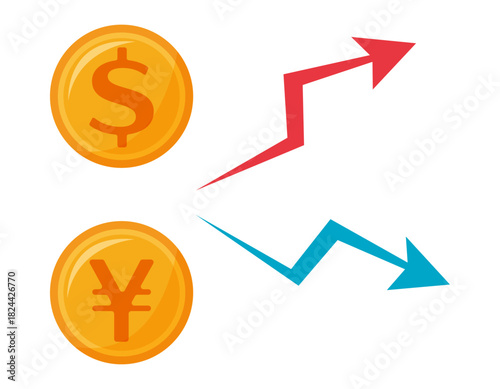 お金のイラスト　硬貨　為替