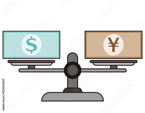 お金のイラスト　紙幣　為替