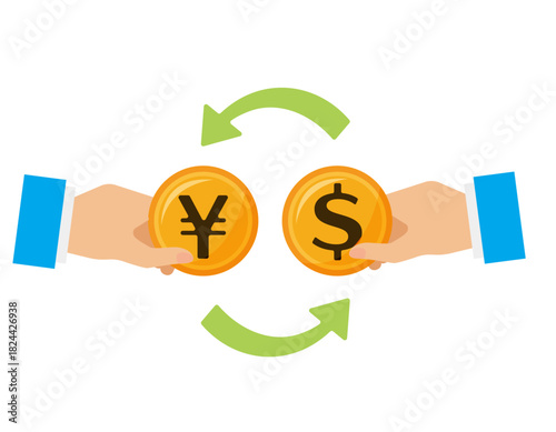 お金のイラスト　硬貨　為替