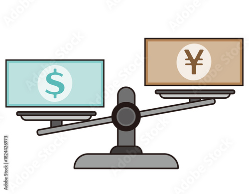 お金のイラスト　紙幣　為替