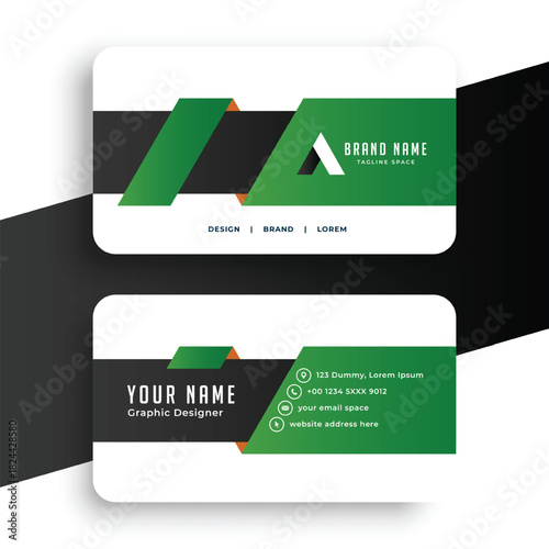 Corporate blue and yellow personalized business card template