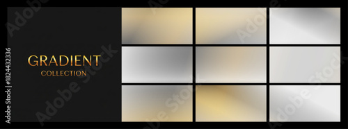  Metallic GRADIENT COLLECTION, silver, gold, and bronze, for luxury branding and backgrounds