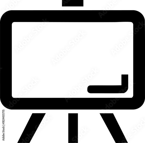 Digital whiteboard icon for online education and remote learning environments