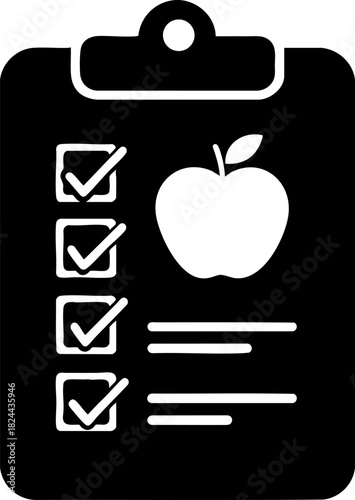Healthy habit checklist icon for promoting a balanced lifestyle and wellness practices