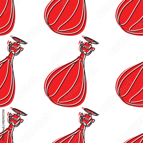 Outline boxing punching equipment seamless pattern. Simple boxing sport pattern background.