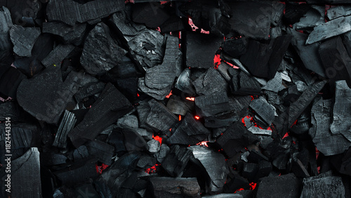 Bild auf Leinwand Black charcoal texture