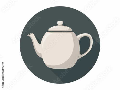 Elegant Teapot Illustration for Tea Time and Cozy Beverages with Clean Vector Design
