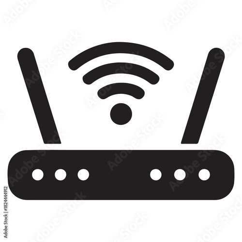 Wi- Fi Router Icon with Antennas wifi wireless