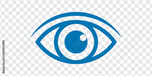Eye sign illustration. Vector. Cerulean icon on transparent background.Print