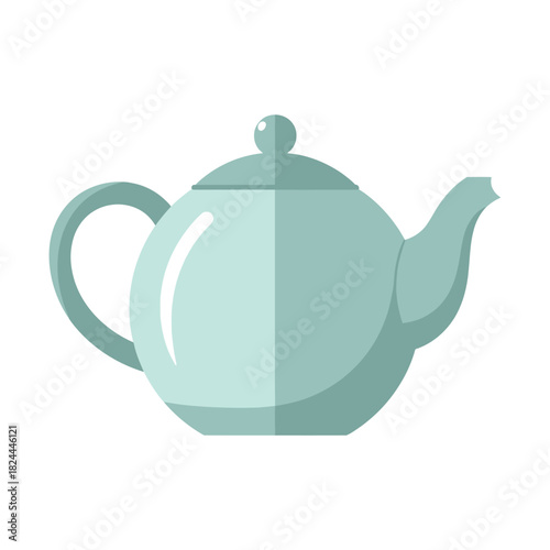 Teapot simplicity: A vector illustration in soft blues showcasing kitchenware essentials for tea
