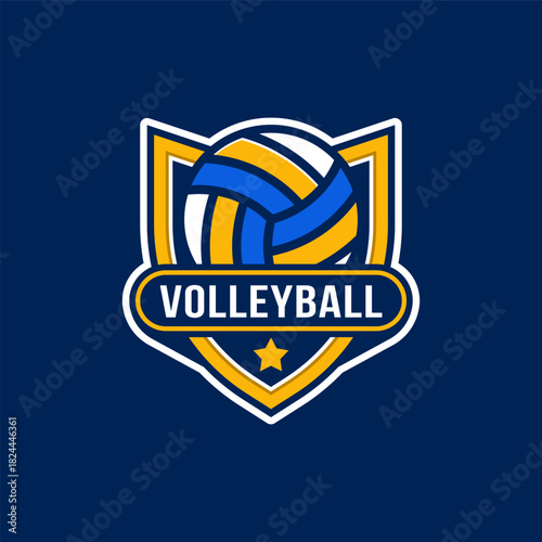 volleyball logo badge template
