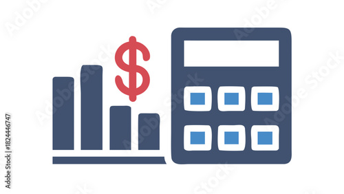 Flat icon of a calculator representing financial analysis and business accounting.