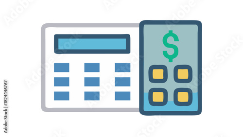 Flat icon of a calculator representing financial analysis and business accounting.