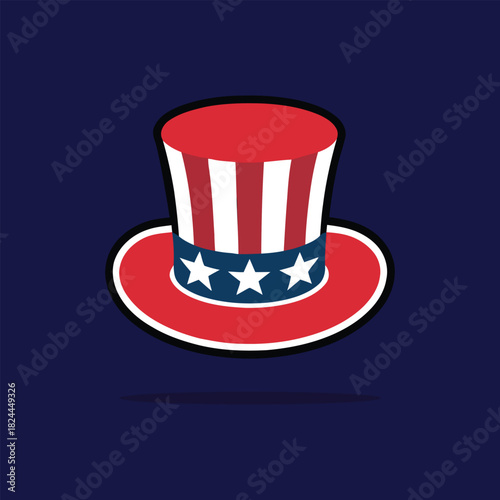 Patriotic Uncle Sam Hats Vector Illustration
