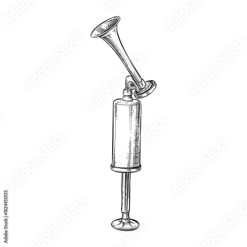 air horn vector line art hand drawn illustration