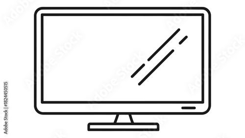 Oled tv outline icon illustrating modern organic light-emitting diode television screen technology, flat vector graphic