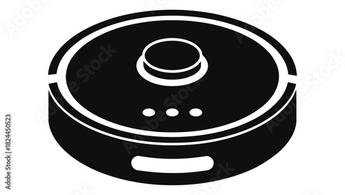 Robot vacuum cleaner icon, smart home appliance for automated floor cleaning, modern technology for domestic chores.