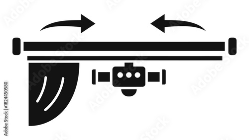 Smart curtain controller icon representing an automated window covering system and modern home automation technology