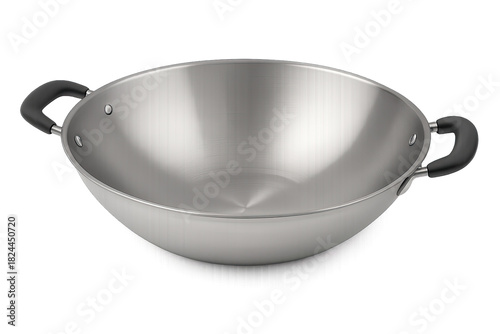 Stainless Steel Wok Pan Stir-Fry Asian Kitchen Cookware with Handle Restaurant Home Cooking Equipment Durable Healthy Nonstick Scratch Resistant Easy Clean Versatile Culinary Tool 200