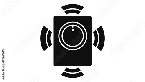 Smart lighting control system icon, automated light sensor for modern home automation technology, digital dimming