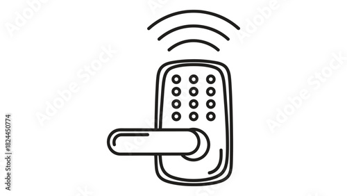 Smart lock icon representing modern digital remote-controlled door security and smart home automation technology.