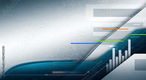 Abstract Technology Background with Circuit Board Patterns, Graphs, and Blue and Green Accents graphic Full HD 4K Video Download 2025 2026