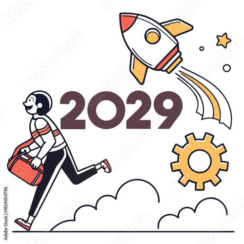 Wallpaper Mural happy new year 2029 creative logo Torontodigital.ca